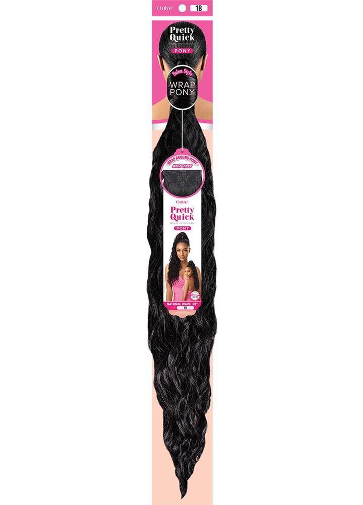 Outre Melted Pretty Quick Premium Synthetic Wrap Ponytail - NATURAL WAVE 28"