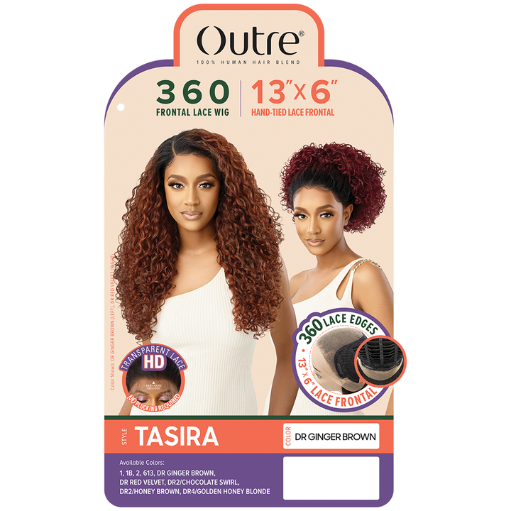 Outre 360 Frontal Lace 100% Human Hair Blend 13X6 HD Lace Front Wig - TASIRA