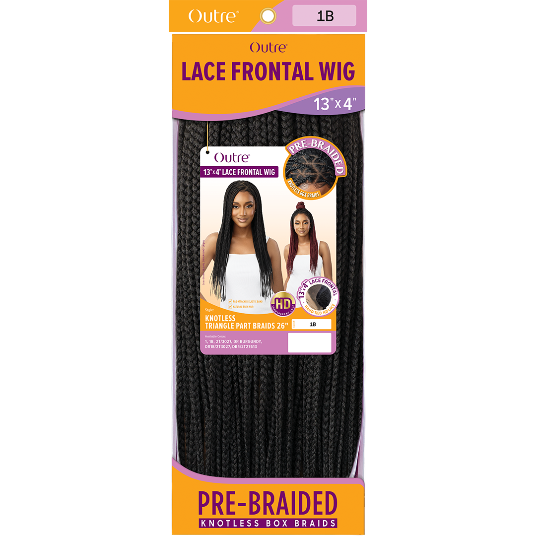 Outre 13x 4 HD Pre-Braided Lace Front Wig Knotless Triangle Part Braids  26