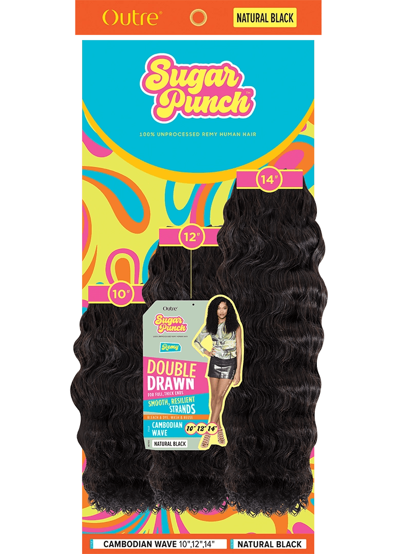 Outre Sugar Punch Wet & Wavy 100% Unprocessed Remy Human Hair - Cambodian Wave Multi - Braids and Wigs