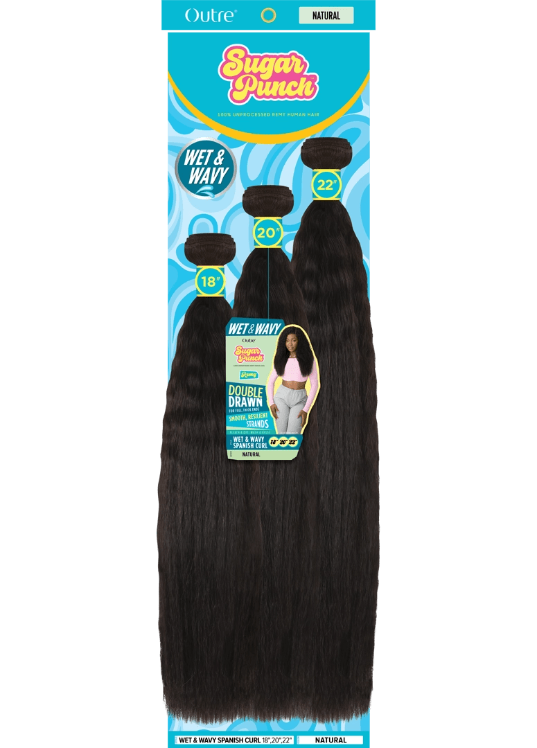 Outre Sugar Punch Wet & Wavy 100% Unprocessed Remy Human Hair - Spanish Curl - Braids and Wigs