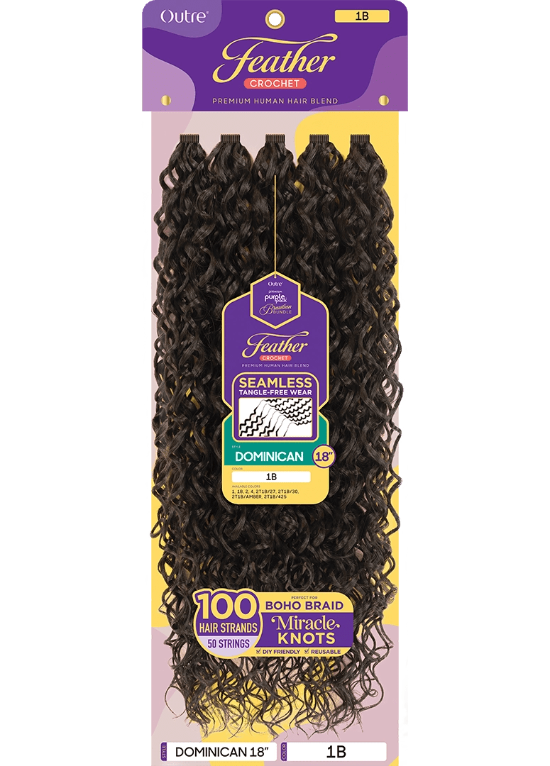 Outre Purple Pack Brazilian Boutique Feather - Dominican 18" - Braids and Wigs