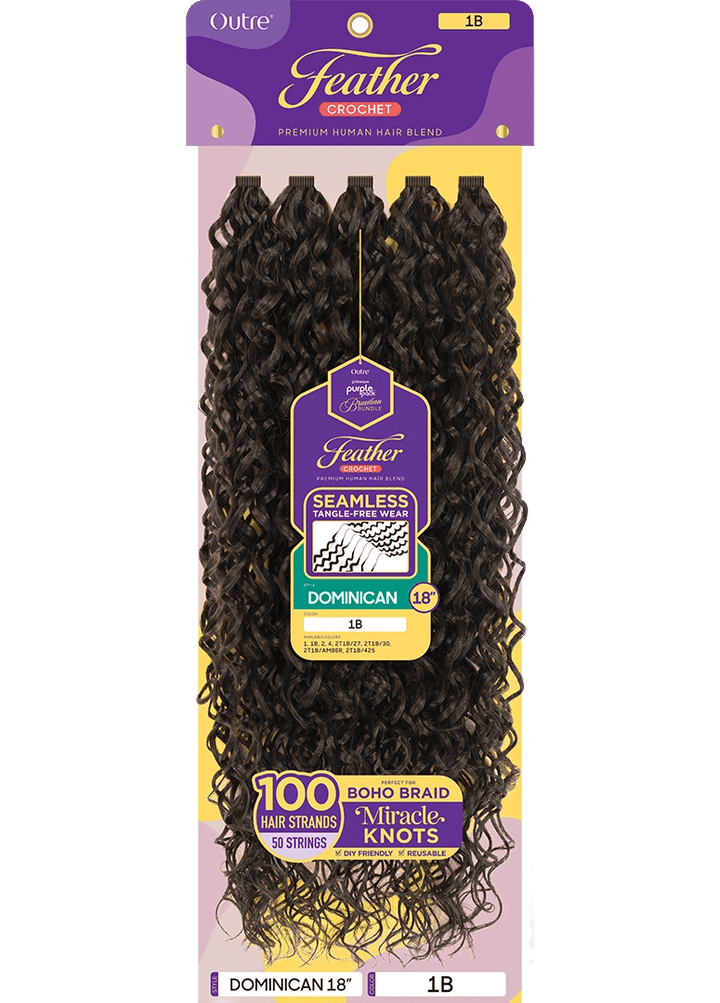 Outre Purple Pack Brazilian Boutique Feather - Dominican 18" - Braids and Wigs