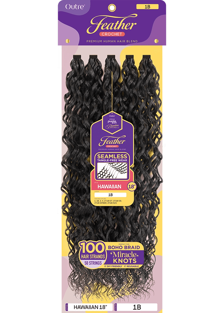 Outre Purple Pack Brazilian Boutique Feather - Hawaiian 18" - Braids and Wigs