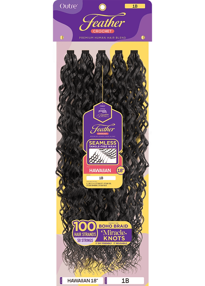 Outre Purple Pack Brazilian Boutique Feather - Hawaiian 18" - Braids and Wigs