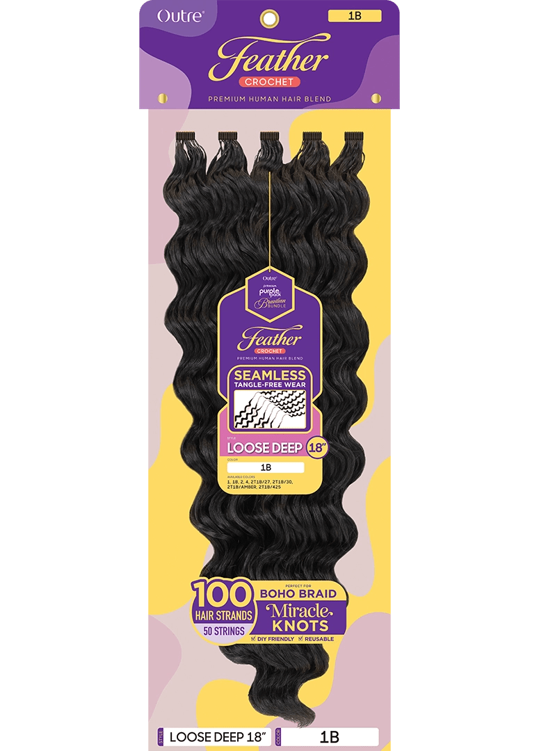 Outre Purple Pack Brazilian Boutique Feather - Deep 18" - Braids and Wigs