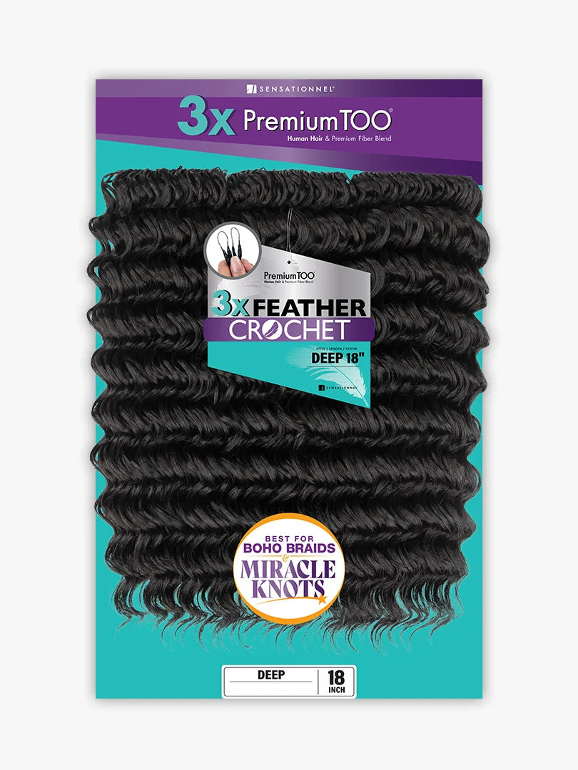 Sensationnel Premium Too 100% Human Hair & Premium Fiber Blend Feather Crochet Braids - Deep 18"