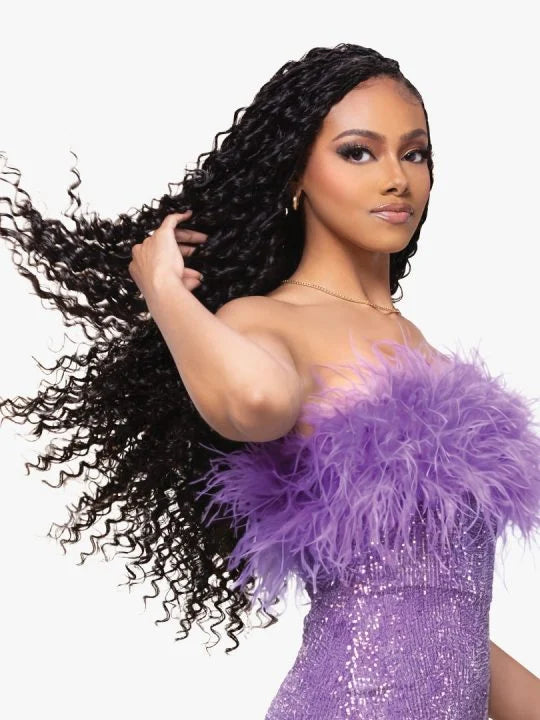 Sensationnel Premium Too 100% Human Hair & Premium Fiber Blend Feather Crochet Braids - Burmese Curl 18"