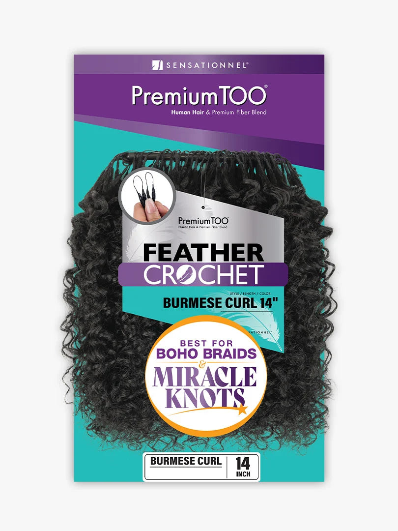 Sensationnel Premium Too 100% Human Hair Feather Crochet Braids - Burmese Curl 14"