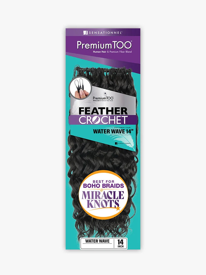 Sensationnel Premium Too 100% Human Hair & Premium Fiber Blend Feather Crochet Braids - Water Wave 14"
