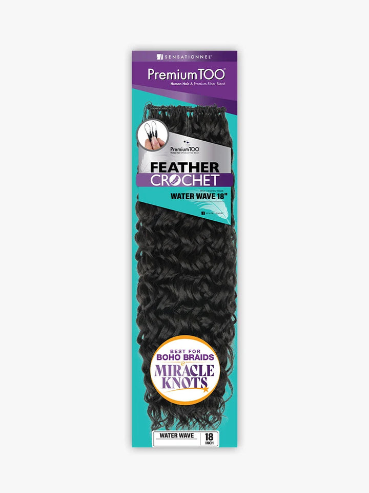 Sensationnel Premium Too 100% Human Hair & Premium Fiber Blend Feather Crochet Braids - Water Wave 18"