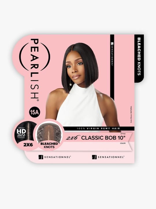 Sensationnel Pearlish 15A 100% Virgin Remy Human Hair Glueless HD 2x6 Lace Closure Wig - Classic Bob 10" - Braids and Wigs