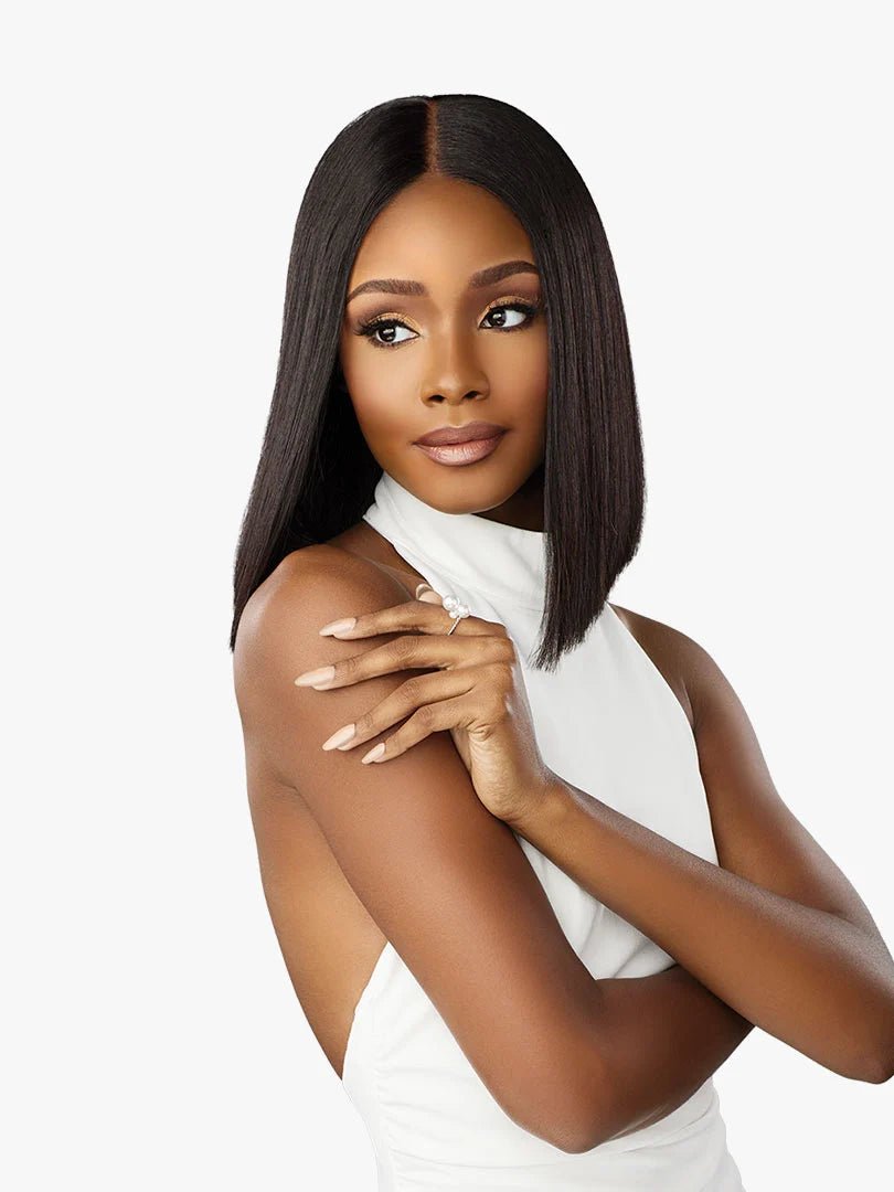 Sensationnel Pearlish 15A 100% Virgin Remy Human Hair Glueless HD 2x6 Lace Closure Wig - Classic Bob 12" - Braids and Wigs