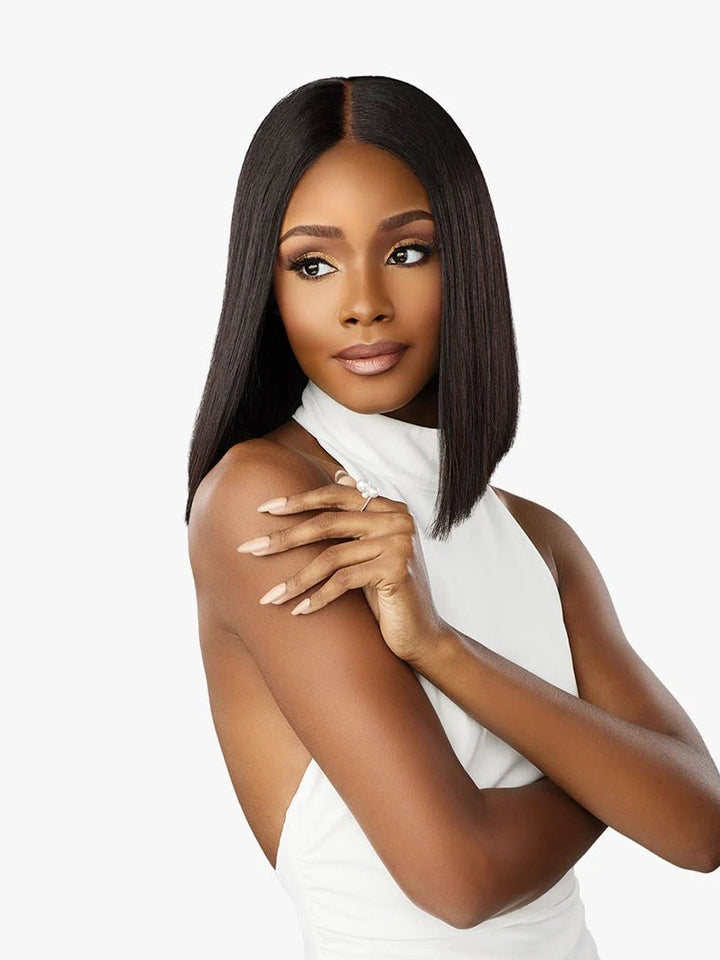 Sensationnel Pearlish 15A 100% Virgin Remy Human Hair Glueless HD 2x6 Lace Closure Wig - Classic Bob 12" - Braids and Wigs