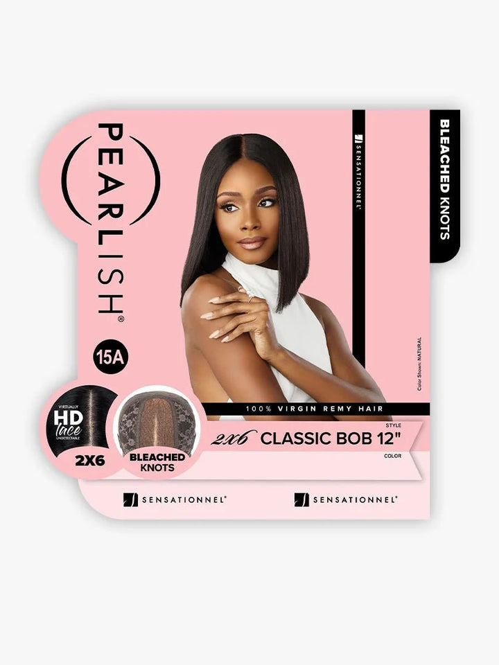 Sensationnel Pearlish 15A 100% Virgin Remy Human Hair Glueless HD 2x6 Lace Closure Wig - Classic Bob 12" - Braids and Wigs
