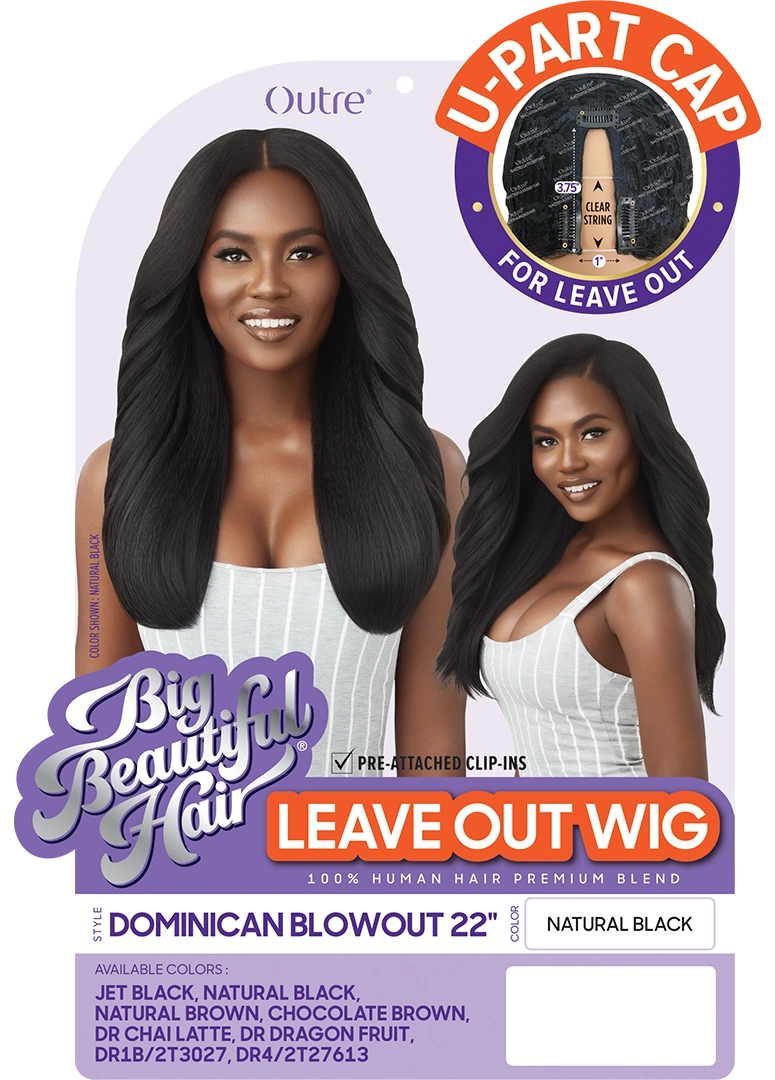 Outre Human Hair Premium Blend Big Beautiful Hair Leave Out Wig Dominican Blowout 22"