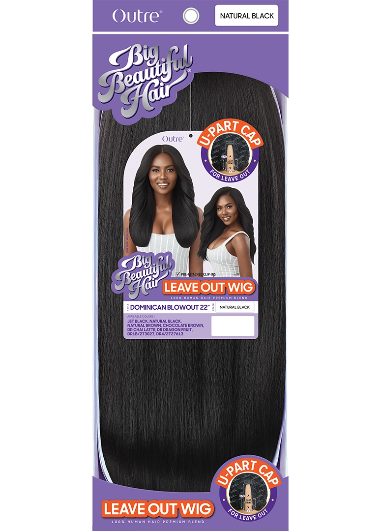 Outre Human Hair Premium Blend Big Beautiful Hair Leave Out Wig Dominican Blowout 22"