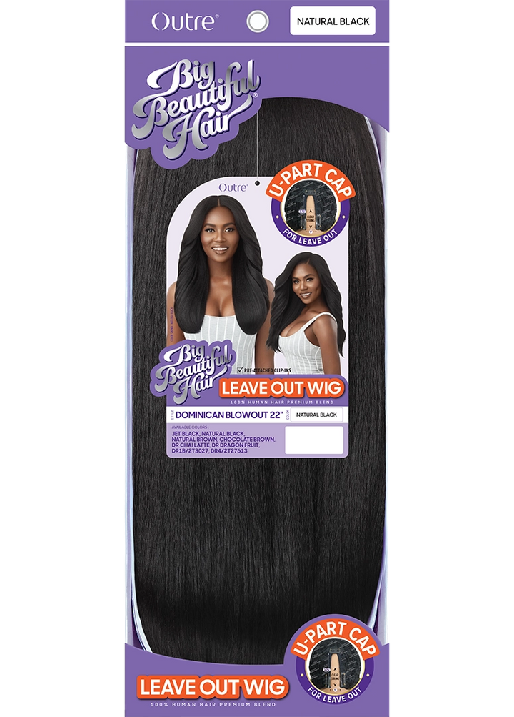 Outre Human Hair Premium Blend Big Beautiful Hair Leave Out Wig Dominican Blowout 22"