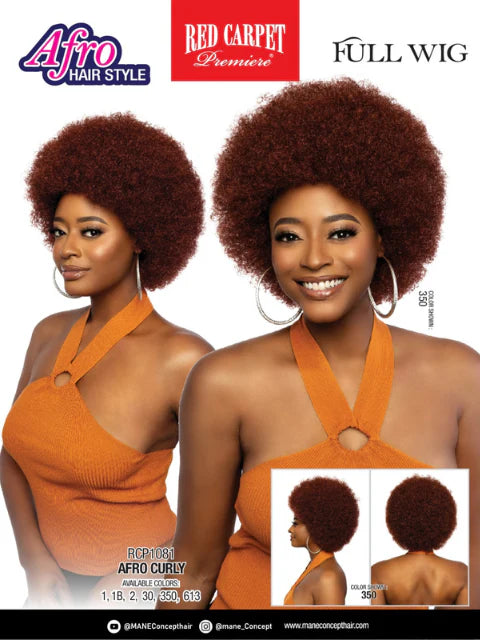 Mane Concept Red Carpet Afro Hair Style Full Wig - RCP1081 AFRO CURLY