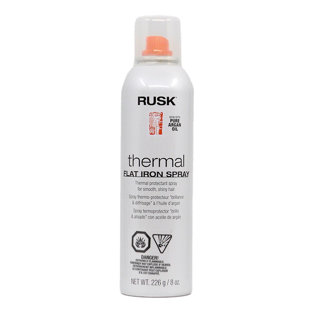 Rusk Thermal Flat Iron Spray With Argan Oil (8.8Oz) - Braids and Wigs