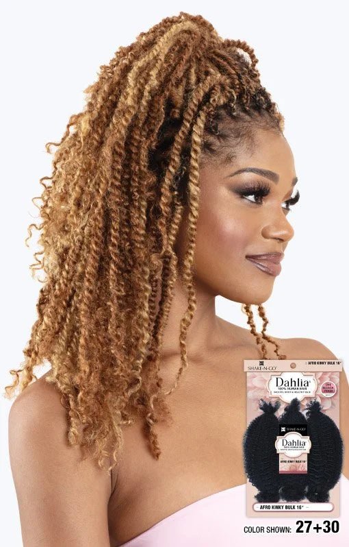 Shake - N - Go Dahlia 100% Human hair Afro Kinky Bulk 16" - Braids and Wigs