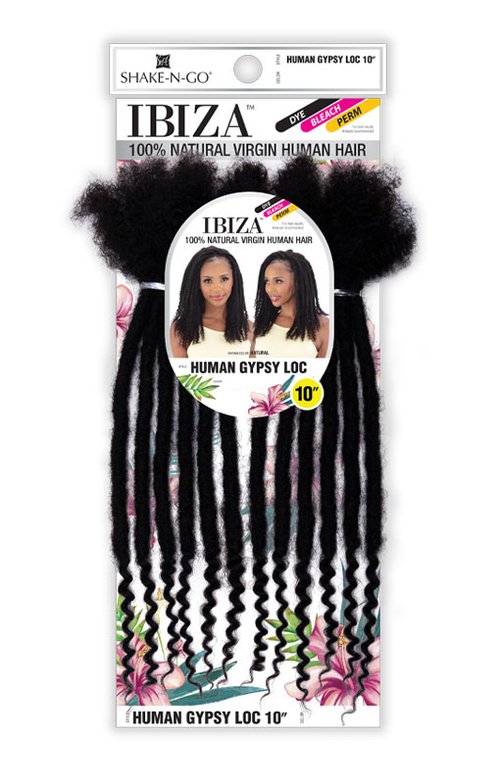 Shake N Go Freetress 100% Natural Virgin Human Hair Ibiza Afro Braiding Hair - HUMAN GYPSY LOC 10"