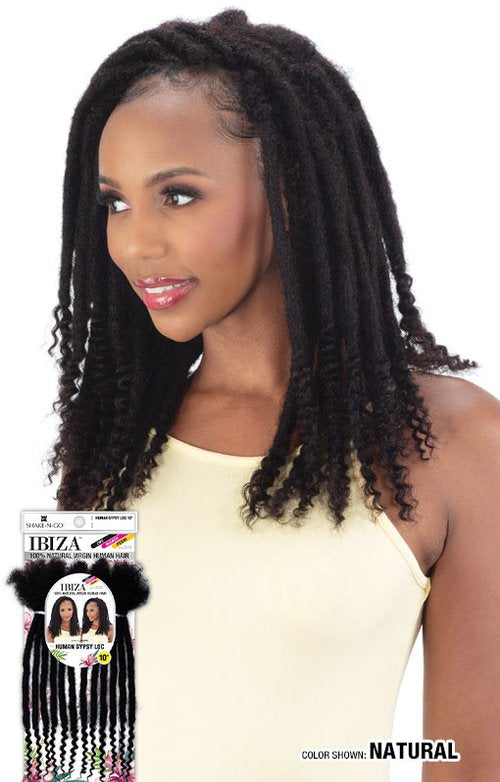 Shake N Go Freetress 100% Natural Virgin Human Hair Ibiza Afro Braiding Hair - HUMAN GYPSY LOC 10"