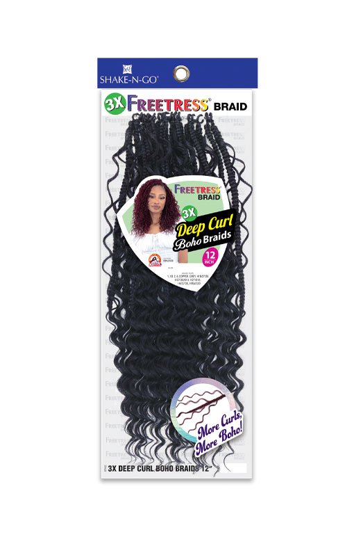 Shake N Go Freetress 3X Deep Curl Boho Braids 12"