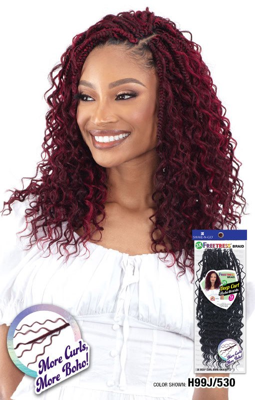 Shake N Go Freetress 3X Deep Curl Boho Braids 12"