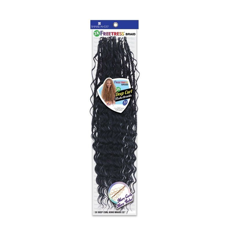 Shake N Go Freetress 3X Deep Curl Boho Braids 22" - Braids and Wigs