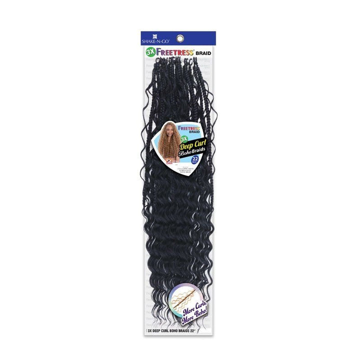 Shake N Go Freetress 3X Deep Curl Boho Braids 22" - Braids and Wigs