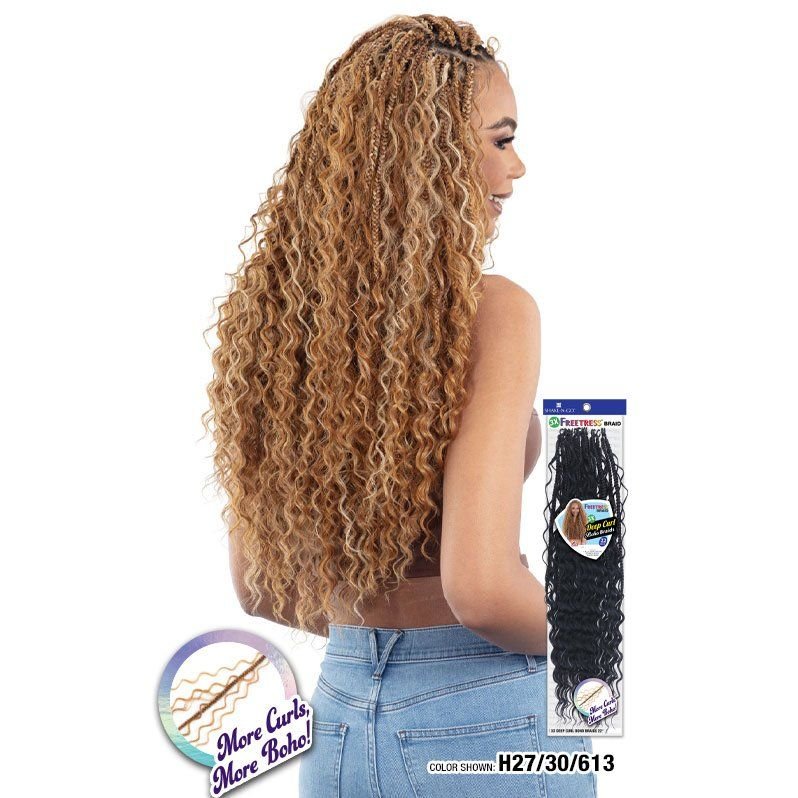 Shake N Go Freetress 3X Deep Curl Boho Braids 22" - Braids and Wigs