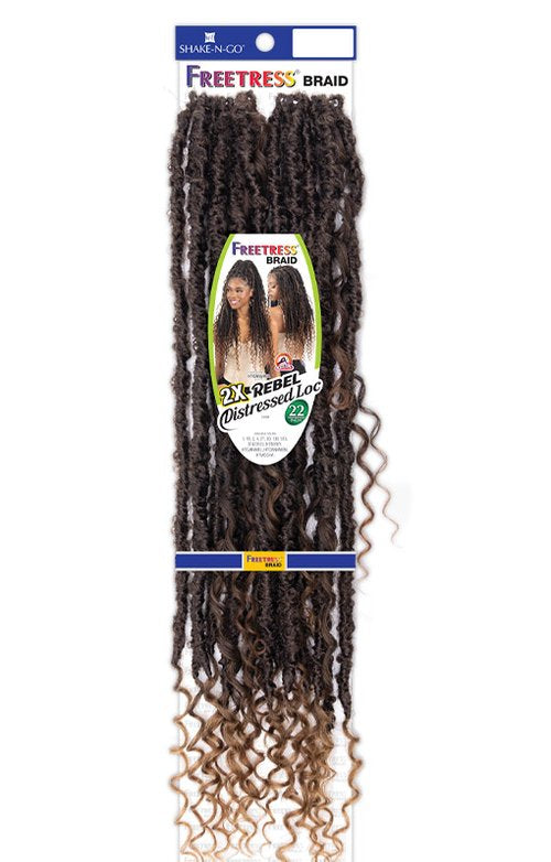 Shake N Go Freetress Synthetic Hair Pre-Looped Crochet Braids - 2X REBEL DISTRESSED LOC 22"