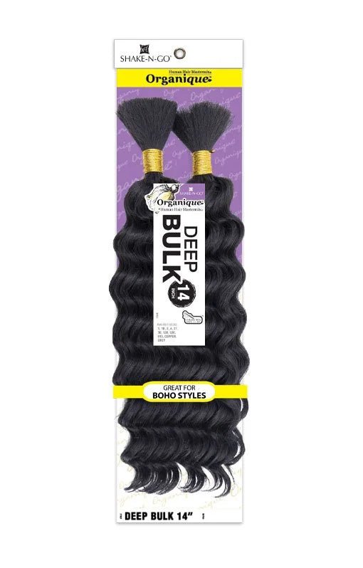 Shake N Go Organique Human Hair Blend - Deep Bulk 14" - Braids and Wigs