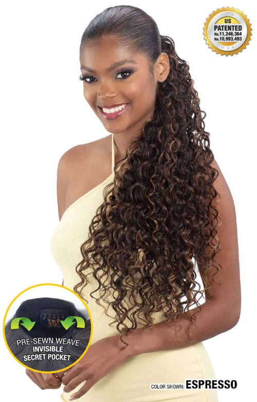 Shake N Go Freetress Organique Pony Pro Secret Pocket Ponytail - SPANISH CURL 26"