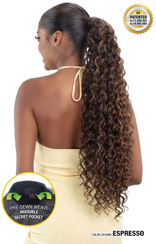 Shake N Go Freetress Organique Pony Pro Secret Pocket Ponytail - SPANISH CURL 26"