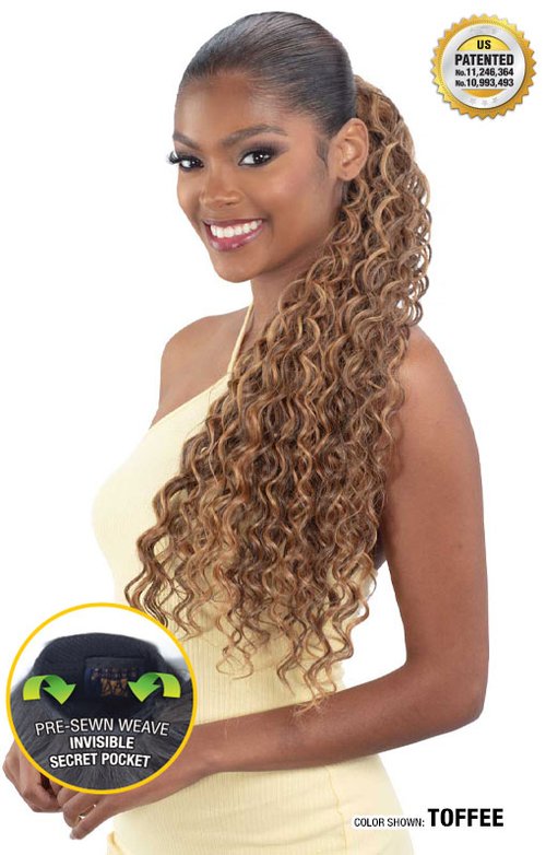 Shake N Go Freetress Organique Pony Pro Secret Pocket Ponytail - SPANISH CURL 26"