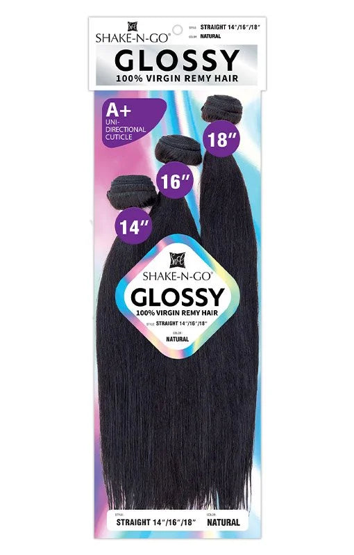 Shake N Go Freetress Glossy 100% Virgin Remy Hair Weave - Straight 12"14"16"