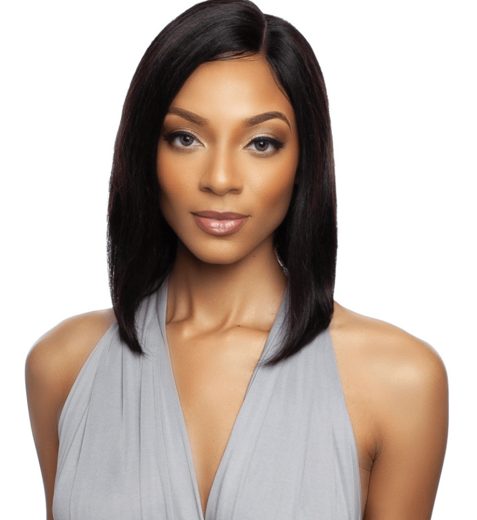 Mane Concept Trill 100% Unprocessed Human Hair Swiss Lace Part Closure Wig - Straight 14" - Braids and Wigs