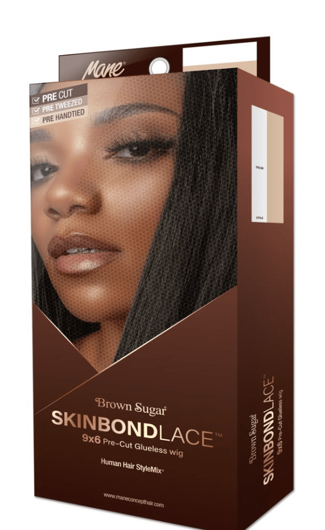 Mane Concept Human Hair Blend Brown Sugar Skinbond Lace Front Glueless Wig 9X6 Pre Cut 03 - Braids and Wigs