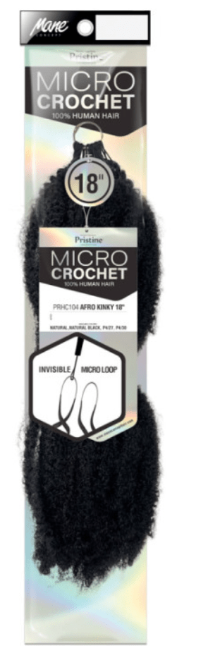 Mane Concept Human Hair Feather Micro Crochet Braids - Afro Kinky 18" - Braids and Wigs