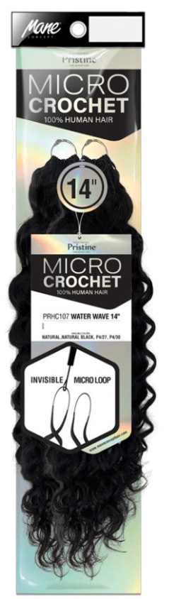 Mane Concept Human Hair Feather Micro Crochet Braids - Water Wave 14" - Braids and Wigs