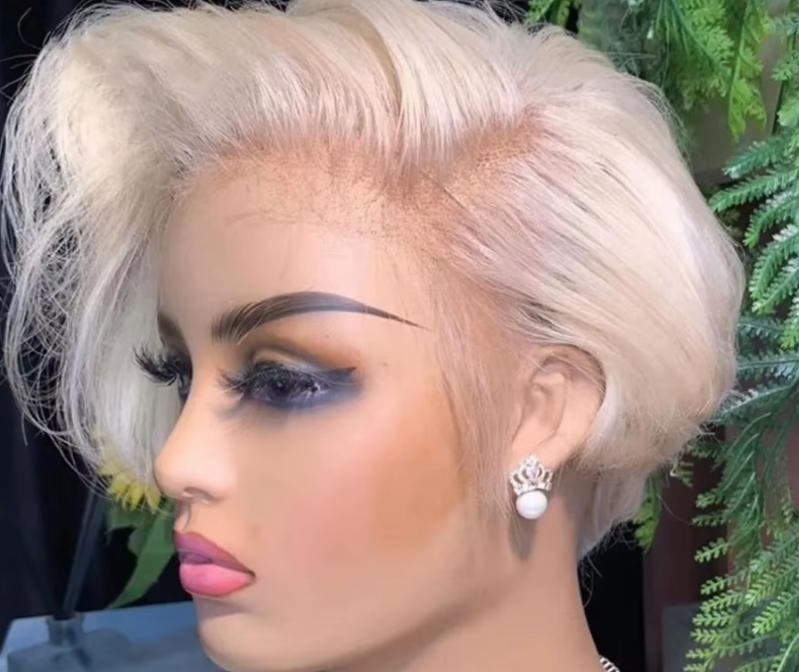 Pixie Cut Wig Brazilian 613 blonde Straight Side Part Wig 13x4 Short Bob HD Transparent Lace Front Human Hair Wig