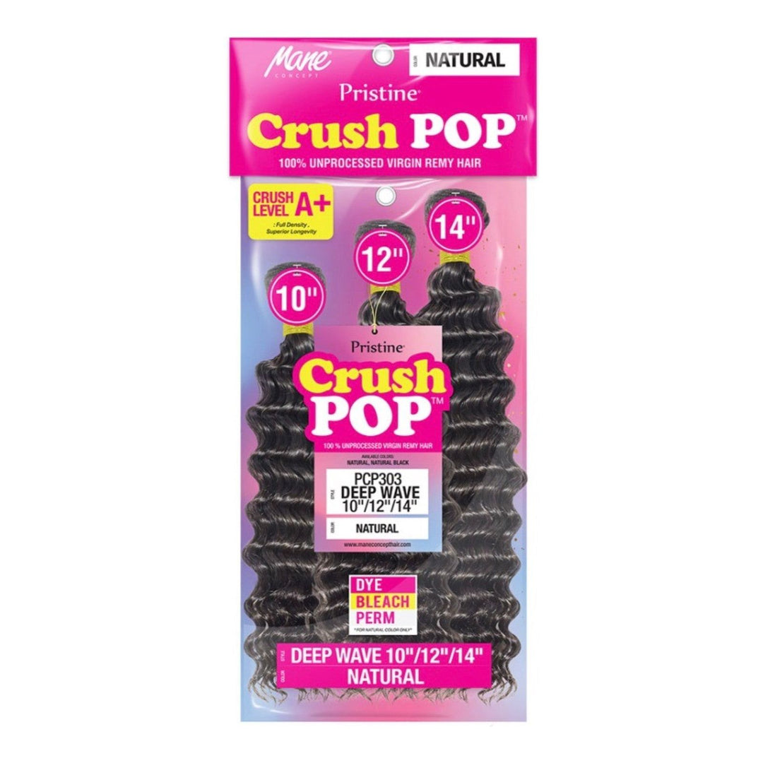Mane Concept Pristine A+ Crush Pop 100% Unprocessed Hair Multi Pack - Deep Wave - Braids and Wigs