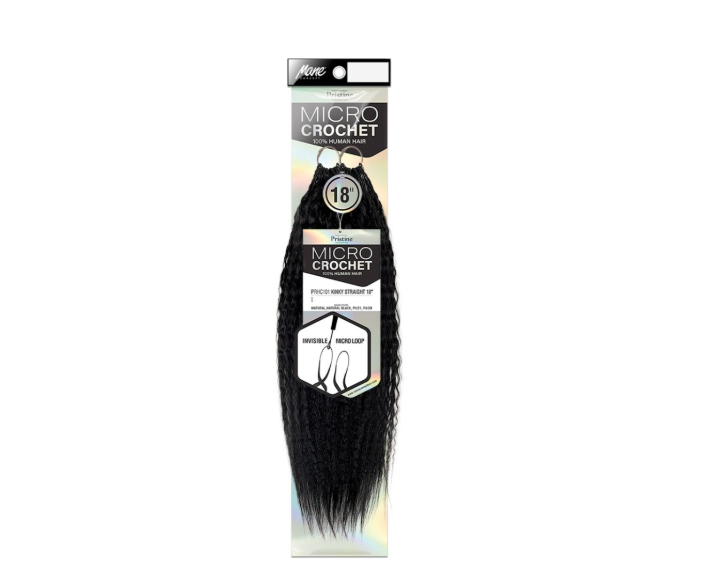 Mane Concept Human Hair Feather Micro Crotchet Kinky Straight 18‘’