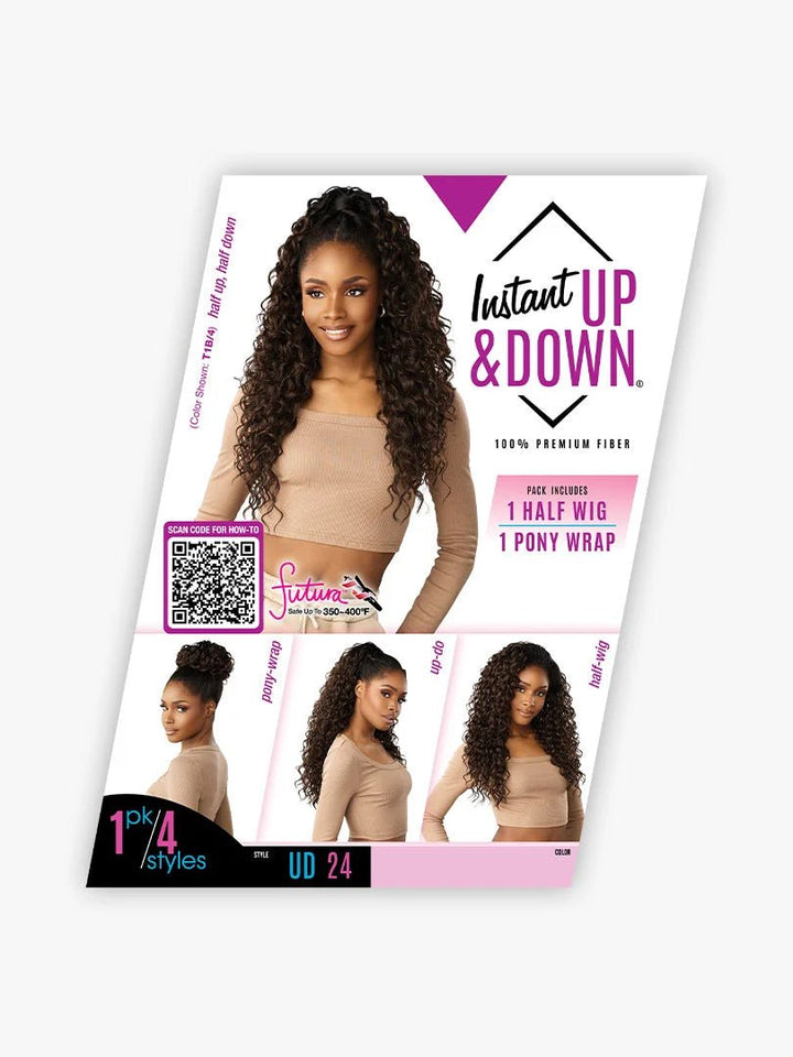 Sensationnel Half Wig N Pony Wrap Instant Up N Down - UD 24 - Braids and Wigs