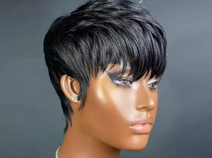 Human Hair Pixie Cut Wig Perruque Bresillienne - 6 inches