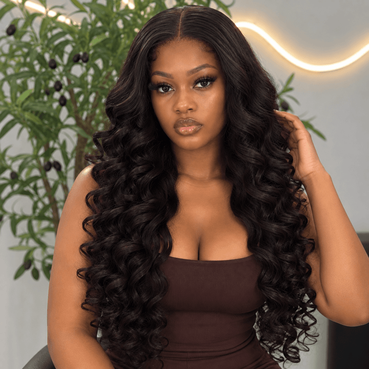 Luxury 2X6 Human Hair Wig – 28" Bouncy Curly - Braids and Wigs