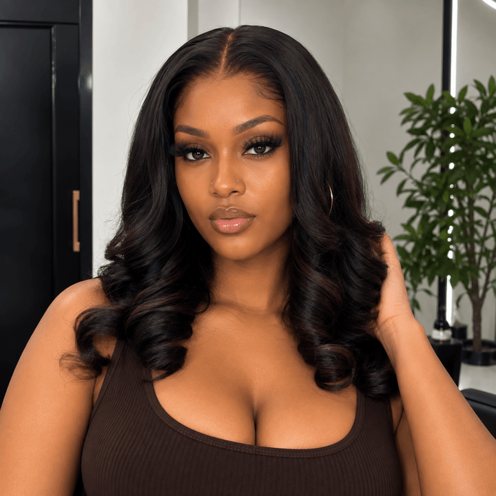 Luxury Human Hair Wig HD 13x4 18" - Bouncy Curly - Braids and Wigs