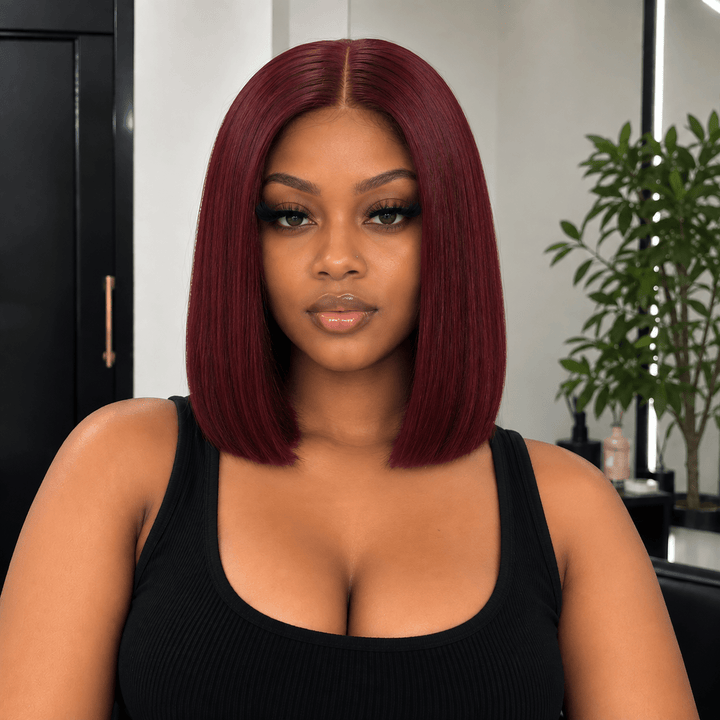 Luxury Human Hair Wig 2X6 10" - Bone Straight - Braids and Wigs